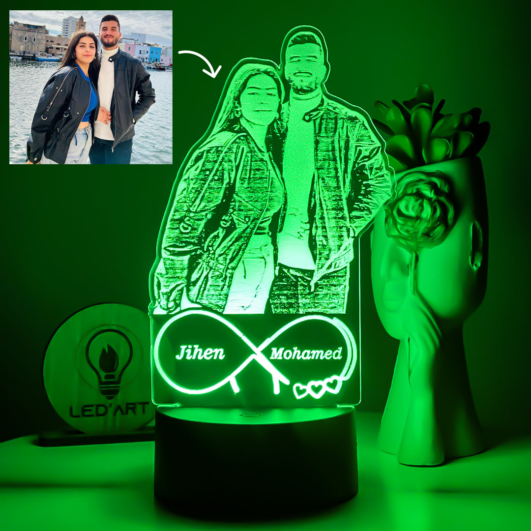 Veilleuse Personnalisée Photo Love Infini - Led'Art