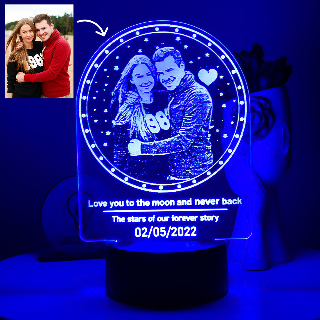 Veilleuse Personnalisée Photo Love Stars - Led'Art