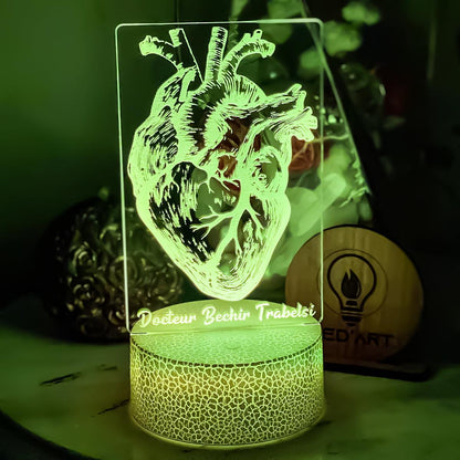 Veilleuse Personnalisée Cardiologue - Led'Art