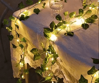 10M Guirlande Lumineuse Feuille Vertes de Lierre