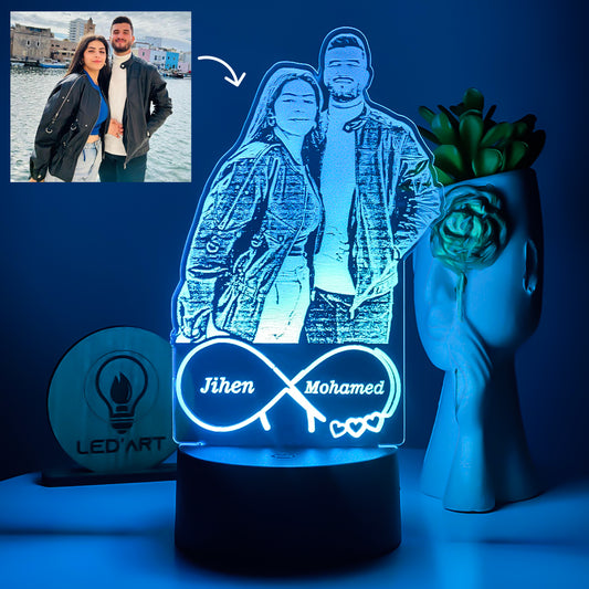 Veilleuse Personnalisée Photo Love Infini - Led'Art