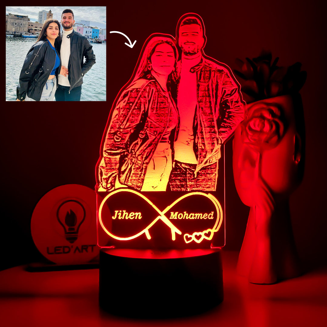 Veilleuse Personnalisée Photo Love Infini - Led'Art