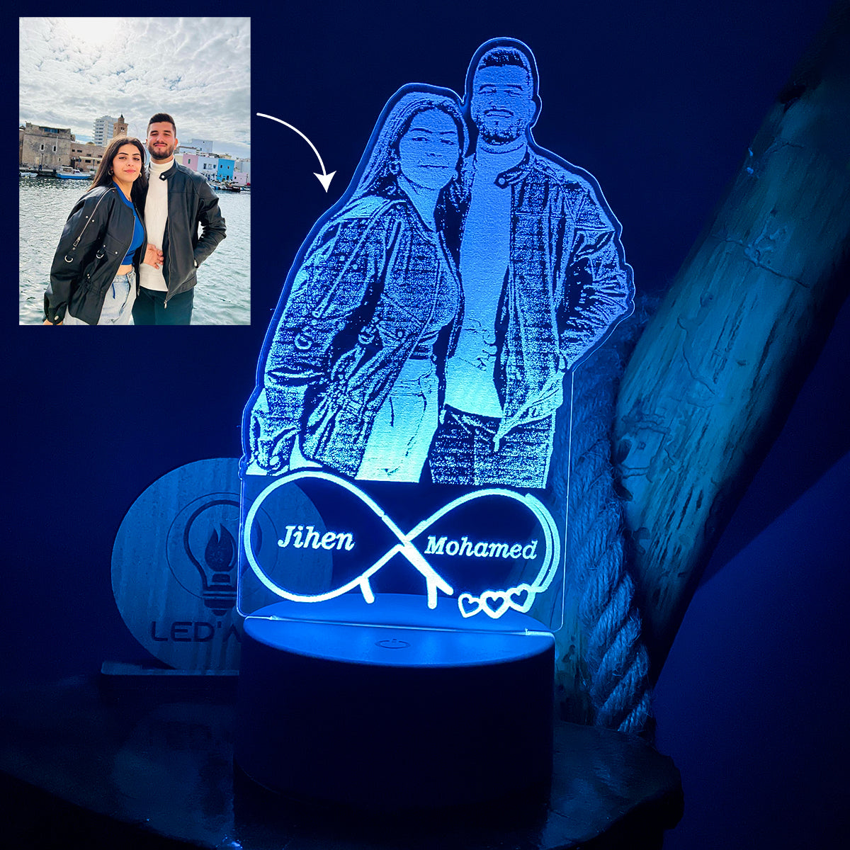 Veilleuse Personnalisée Photo Love Infini - Led'Art