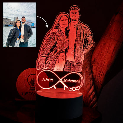 Veilleuse Personnalisée Photo Love Infini - Led'Art