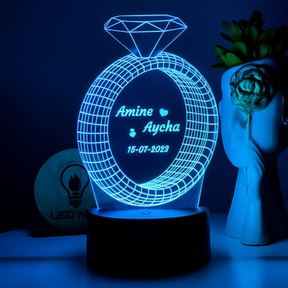 Veilleuse Personnalisée Ring - Led'Art